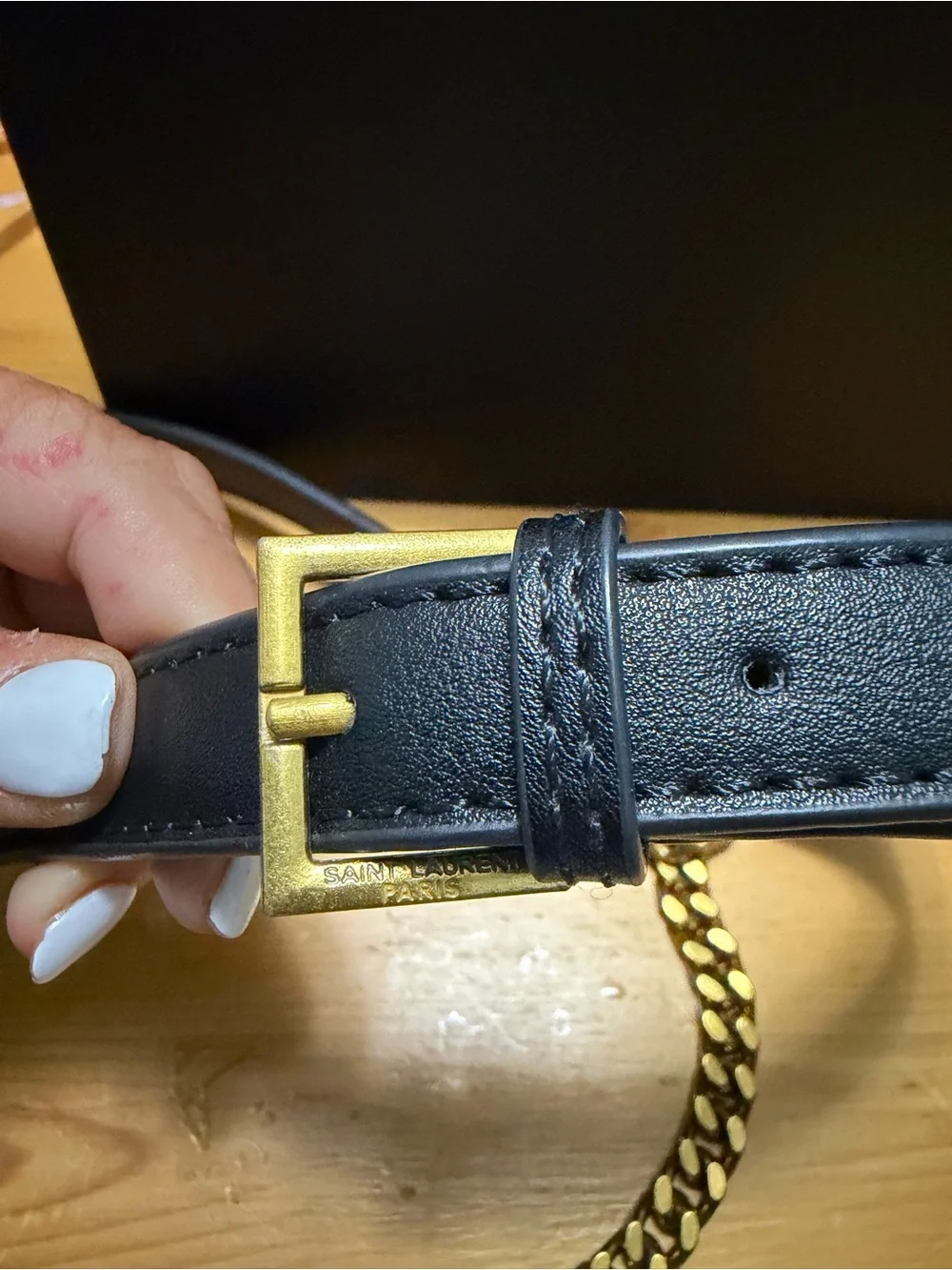 Fashion Inspired Black Leather Top-Handle Crossbody Bag - Picture 6 of 9
